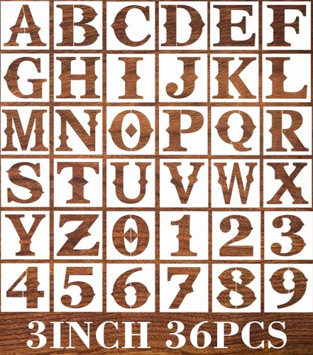 Miniatura 8 de Plantillas de letras grandes de 9 pulgadas, plantillas del alfabeto, plantillas reutilizables de letras y números para pintar en madera, paredes