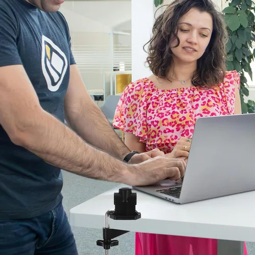Miniatura 2 de YARNOW Abrazadera de escritorio de metal, paquete de 3 clips universales para lámpara de mesa con base fija para lámparas de brazo oscilante