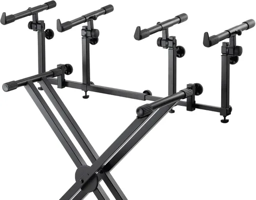 On-Stage KSA8500 Deluxe Soporte para teclado con varios niveles (Soporte para teclados multinivel para pianos digitales apilables, controladores