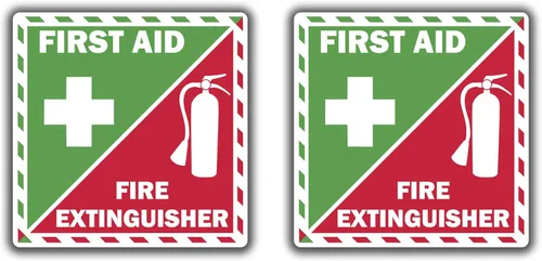 Miniatura 3 de Kramer - Adhesivo de vinilo para extintor de incendios de primeros auxilios, kit de seguridad de emergencia 4 x 4 pulgadas