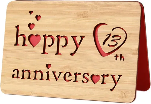 Miniatura 31 de Tarjeta de felicitación de madera para el primer aniversario, hecha a mano, 1 año, aniversario de boda, tarjeta de primer aniversario para ella, él