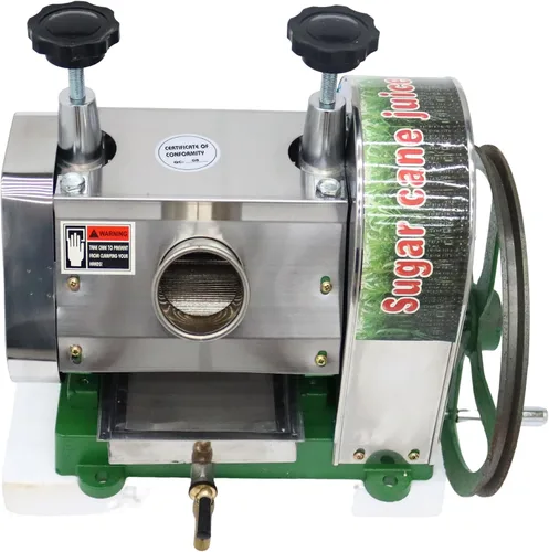 Miniatura 8 de Exprimidor manual de caña de azúcar, máquina exprimidora de caña de azúcar de acero inoxidable, extractor de prensa de jugo de alta eficiencia con 2