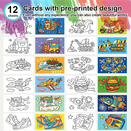 Miniatura 5 de Inburit Juego de Pintura de Arte con Caja de Caballete de Madera, 24 Colores de Pinturas Acrílicas, 8 Pinceles, 6 Paneles de Lienzo Kit de 54