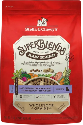 Miniatura 13 de Stella & Chewy's SuperBlends - Receta de mezcla cruda de granos saludables para cachorros, pollo sin jaula y salmón silvestre con superalimentos