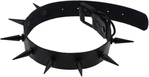 Miniatura 7 de FM FM42 Unisex Multicolor Simulated Leather PU Black-toneSilver-tone Spikes Rivets Spiked Punk Rock Gothic Choker Collar Necklace