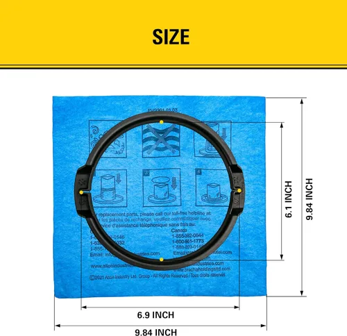 Miniatura 2 de STANLEY Filtro de tela azul reutilizable con anillo de abrazadera 19-1500 para aspiradoras húmedas/secas de 5-6 galones, bolsa de filtro compatible