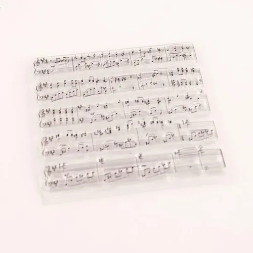 Miniatura 2 de NZJ Vintage Inglés Palabras Sentimiento Fondo Música Notas Borrar Sellos Tarjetas para Grabado Carpeta Plantillas Artesanías Álbum de Tarjetas