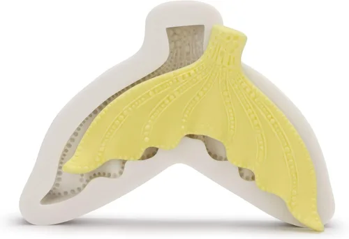 Miniatura 8 de Beasea Molde grande para cola de sirena, 1 paquete de silicona para fondant de cola de sirena para decoración de pasteles de azúcar de chocolate
