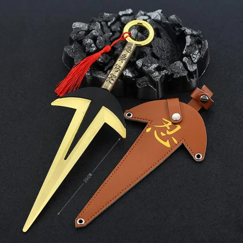 Miniatura 7 de QIDUDZ Namikaze Minato Kunai Yondaime, modelo de arma de 11.81 pulgadas, figura de acción de juguete de espada de metal ninja para regalo de niños