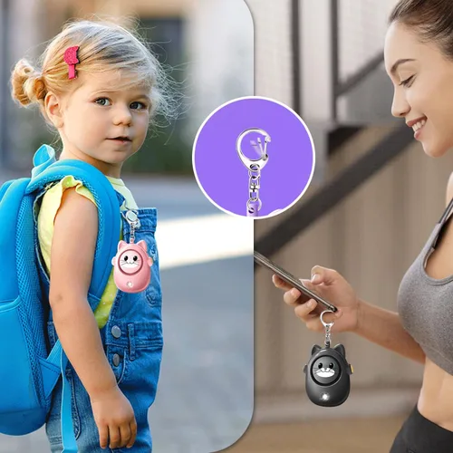 Miniatura 4 de Alarma de seguridad personal para mujeres, sirena fuerte, llavero de sirena de 130 dB en una variedad de colores, bonito dispositivo de seguridad