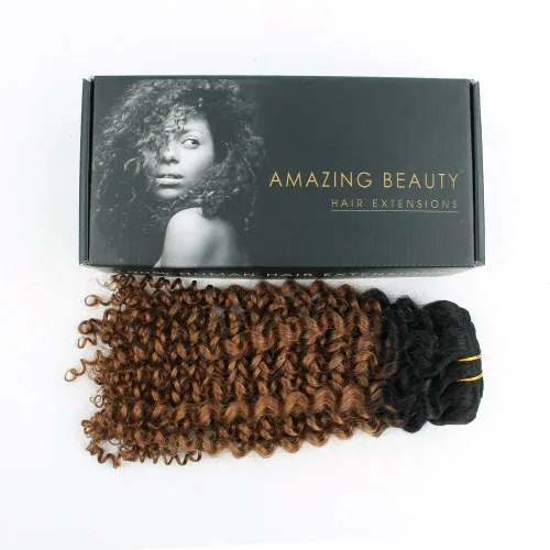 Miniatura 6 de ABH AMAZINGBEAUTY HAIR Jerry - Extensiones de cabello humano real con clip, 3B 3C, doble trama rizada para afroamericanos, 4.23 onzas, 7 piezas, 17