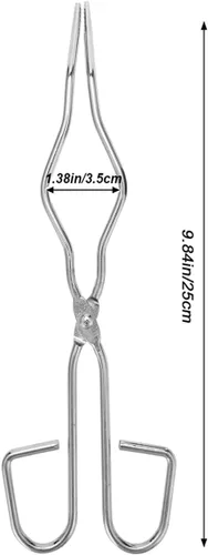 Miniatura 2 de Pinza para crisol de 9.8 pulgadas, pinzas de crisol de acero inoxidable, pinzas de crisol de grado profesional para laboratorio, industria