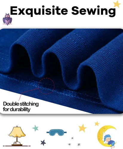 Miniatura 4 de Pijama para niños de 4 piezas, 100% algodón, talla 18 meses a 12 años