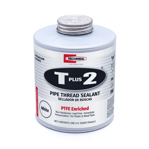 Miniatura 8 de RectorSeal T Plus 2 23710 Sellador para roscas de tuberías, no se endurece, fibras sintéticas, no contiene otros metales, enriquecido con PTFE
