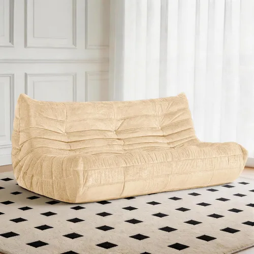 Miniatura 8 de Puf para adultos, silla puf grande, sillón con relleno de espuma viscoelástica para el hogar, apartamento o sala de juegos, gris afelpado Felpa gris