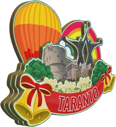Miniatura 2 de Taranto Puglia - Imán de madera para nevera, diseño de Italia, monumentos 3D, recuerdos coleccionables, decoración hecha a mano -2546
