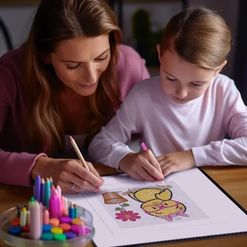 Miniatura 4 de HUBENDMC Kits de pintura de diamantes para niños, juego de manualidades de diamantes fáciles de cristal para el hogar 5D taladro completo