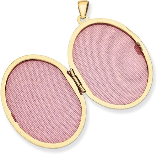 Miniatura 2 de Jewels By Lux 14K Yellow Gold 31mm Oval Scroll Locket