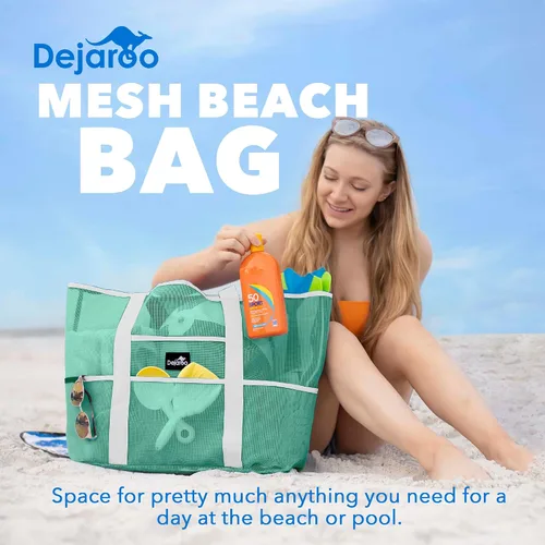 Miniatura 2 de Dejaroo Bolsa de playa de malla ligera, para juguetes y elementos esenciales de vacaciones