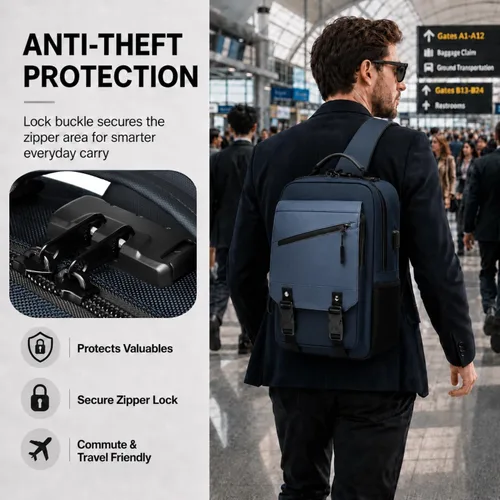 Miniatura 2 de Bolsa tipo mensajero de lona tipo bandolera para computadora portátil, casual, viajes, para hombres y mujeres