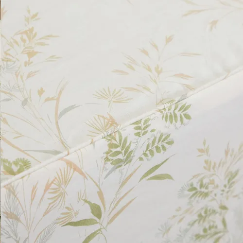 Miniatura 9 de FADFAY Juego de sábanas de hojas florales, tamaño King, 100% algodón de primera calidad, 600 hilos, ropa de cama de flores verdes y crema, estampado