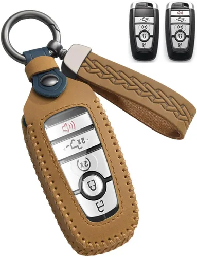Miniatura 9 de Funda de cuero para llavero Ford, funda protectora de llavero compatible con Bronco Mustang F150 F350 Fusion Escape Edge Explorer Expedition Raptor