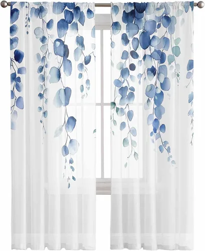 Miniatura 9 de Cortinas CosyBright Feliz Día de San Valentín, 63 Pulgadas de Largo, 2 Paneles, Gnomos, Cortina de Ventana Roja, Corazón de Amor, Árbol, Cortinas