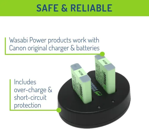 Miniatura 4 de Wasabi Power Batería (paquete de 2) cargador dual para Canon NB-13L, PowerShot G1 X Mark III, G5 X, G5 X Mark II, G7 X, G7 X Mark II, G7 X Mark III
