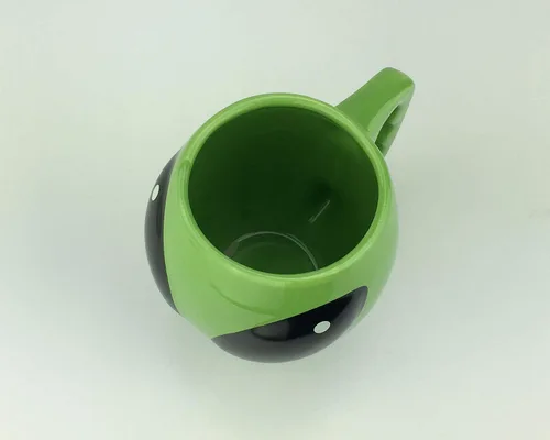 Miniatura 5 de VanEnjoy Taza de café de cerámica con forma de cerámica esmaltada verde brillante, taza de café de té, universo espacial 3D, OVNI conspicuo