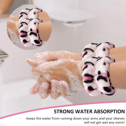 Miniatura 5 de 12 PIEZAS Diademas de Spa y Muñequeras para Lavado Facial - Diadema de Maquillaje de Microfibra Suave Súper Linda con Bandas Elásticas de Lazo