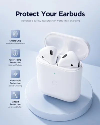 Miniatura 4 de Replacement Charging Case for AirPods 1 2, Wireless Charging Case, Bluetooth Pairing Sync Button, Lightning Charging Port (Earbuds Not Included)