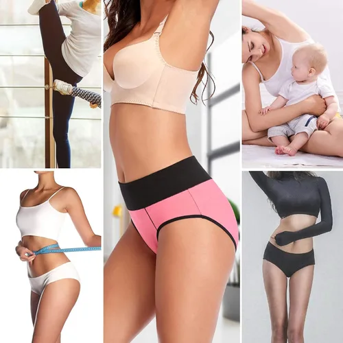 Miniatura 7 de Eiggam Ropa interior para mujer, de algodón, de cintura alta, cobertura completa, suave, elástico, transpirable, paquete múltiple