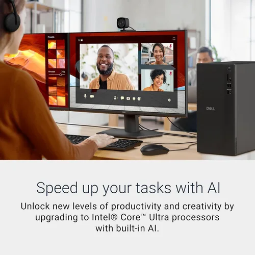 Miniatura 2 de Dell Tower Desktop ECT1250 - Procesador Intel Core Ultra 7-265, gráficos UHD, memoria de 16 GB, SSD M.2 de 1 TB, lector de tarjetas SD 3.0, teclado