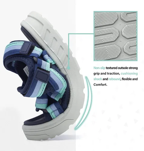 Miniatura 4 de THSOGO Sandalias deportivas para niños, sandalias de agua con soporte de arco ajustable para caminar (niños pequeños - niños grandes)