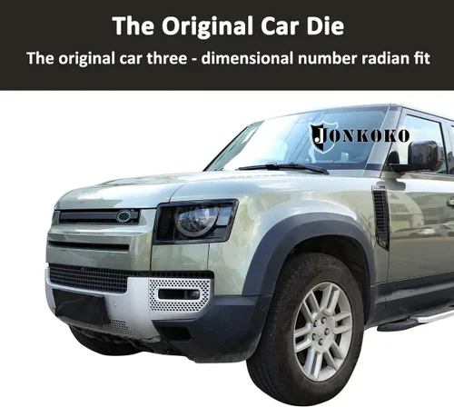 Miniatura 3 de Tiras de rejilla delantera para Land Rover Defender 90 110 2020-2026 Tiras de rejilla para marco de decoración de automóvil (negro mate)