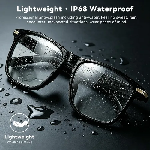 Miniatura 7 de Lentes inteligentes AI con ChatGPT, gafas Bluetooth con más de 164 lenguajes y acentos, lente fotocrómica, audio de oído abierto, música y llamadas
