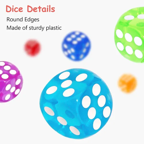 Miniatura 4 de Juego de 500 dados de colores a granel de 0.55 pulgadas, 6 caras, dados estándar para aula, enseñanza, juego de mesa, juego y rodar, 10