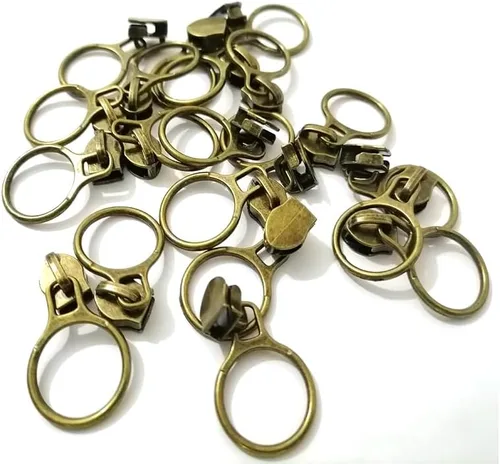 Miniatura 4 de The Yard - Cremalleras de nailon metálico de latón antiguo n.º 5, cinta beige a granel de 10 yardas con 20 deslizadores para costura de bricolaje