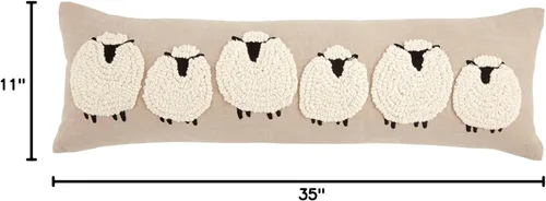 Miniatura 4 de Mud Pie Almohada larga de oveja, 35" x 11