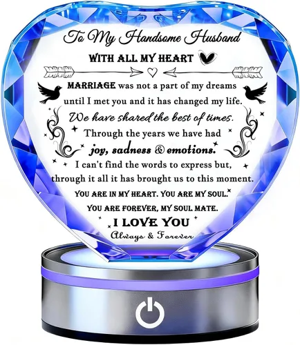 Miniatura 15 de Regalos Qianwei para novia de novio únicos - Regalos personalizados de corazón de cristal para mi novia que lo tiene todo - Ideas de regalo