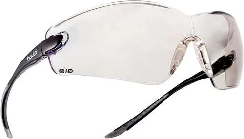 Bollé Safety 253-CB-40040 Cobra - Lentes de seguridad con montura sin montura y lente hidrofóbica HD transparente, 180 pares