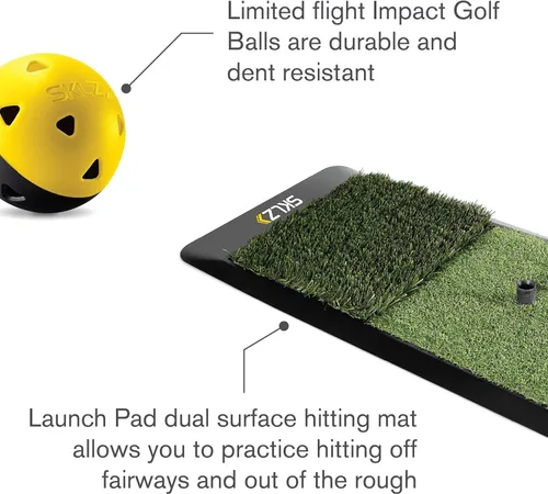 Miniatura 5 de SKLZ Kit de campo de conducción de golf con red, pelotas de golf, almohadilla de lanzamiento y camisetas