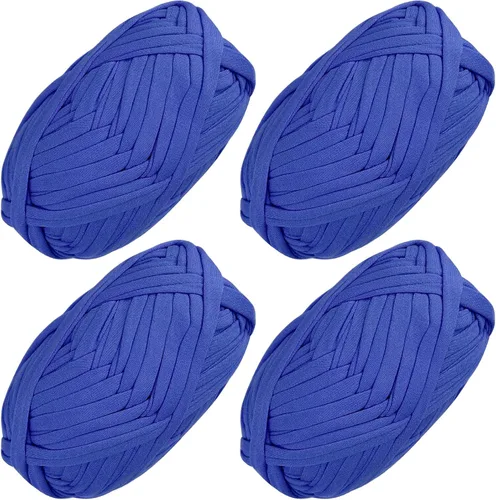 Miniatura 17 de 2 piezas de tela elástica para camisetas, hilo de crochet para tejer DIY, hilo de punto grueso tipo espagueti para proyectos de bolsos, mantas