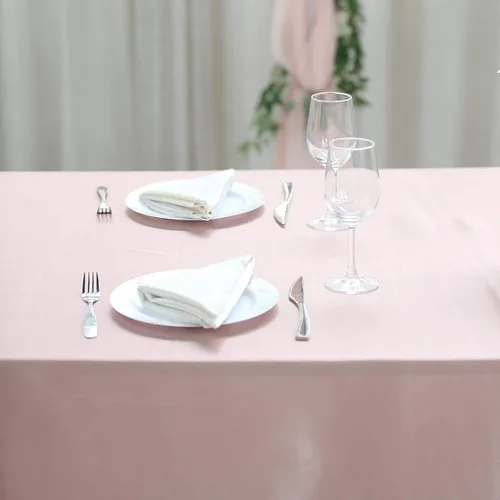Miniatura 2 de BalsaCircle - Mantel rectangular de satén rosa polvoriento, 90 x 132 pulgadas, mantel para mesa de boda, fiesta, recepción, eventos, cocina y comedor