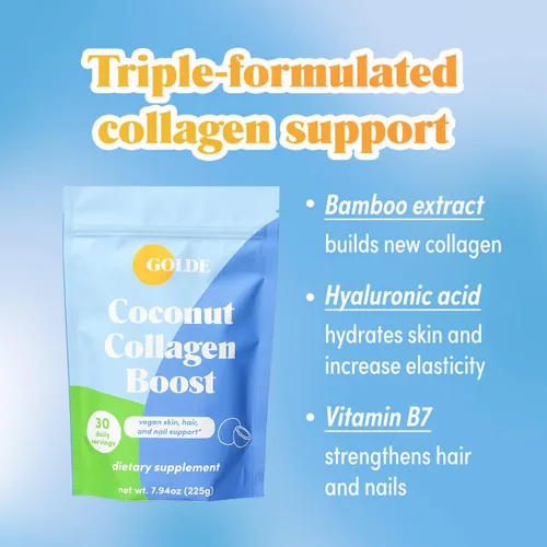 Miniatura 3 de GOLDE - Crema vegana de colágeno Boost - Crema de vainilla - Suplemento de colágeno a base de plantas con ácido hialurónico, biotina y extracto