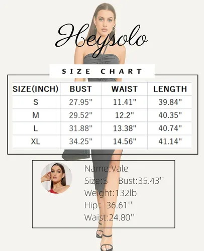 Miniatura 7 de Heysolo Vestidos de verano para mujer, sin espalda, cuello halter, abertura lateral, espalda descubierta, sin mangas, fruncido, vestido de fiesta