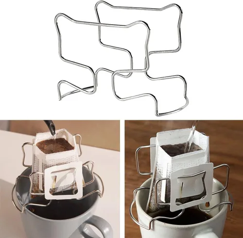 Miniatura 6 de Soporte de filtro de café, filtros de té reutilizables portátiles para exteriores, cestas de goteo, filtro de goteo, bolsa de papel de filtro