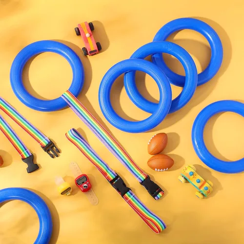 Miniatura 6 de Tatuo Juego de 12 cuerdas para caminar para niños en edad preescolar, cuerda de transición desmontable, cuerda de seguridad para guardería Azul