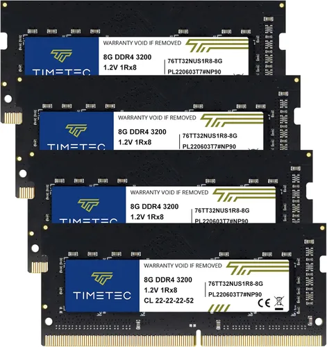 Miniatura 19 de Timetec 16GB Kit (2x8GB) DDR4 3200MHz (o 2933MHz o 2666MHz) PC4-25600 No ECC Sin búfer 1.2V CL22 1Rx8 Rango único 260 pines SODIMM Módulo de memoria