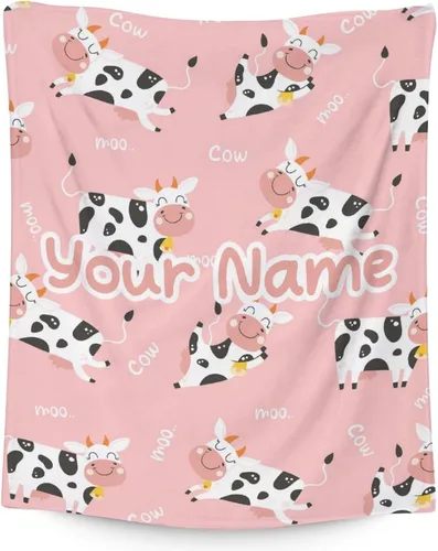 Miniatura 22 de Manta de vaca para niñas pequeñas, tamaño de regazo de 30 x 40 pulgadas, manta de felpa suave y peluda para regalo, manta negra linda para cama, sofá